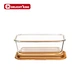 Glass container with silicone sleeve